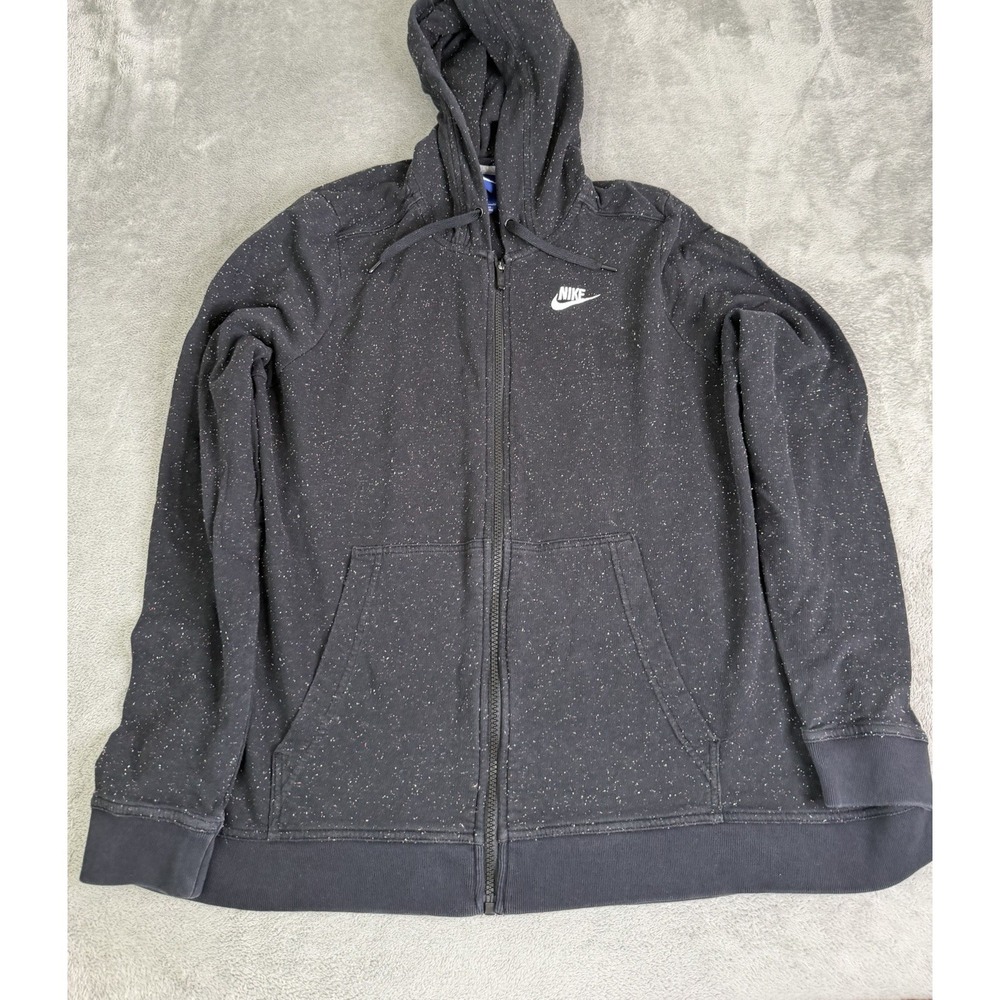 Nike Speckled Full Zip Hoodie Women's Size XL Black